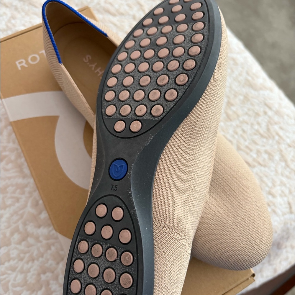 Rothy's Nude/Tan V-Cut Knit Ballet Flats - Picture 4 of 4